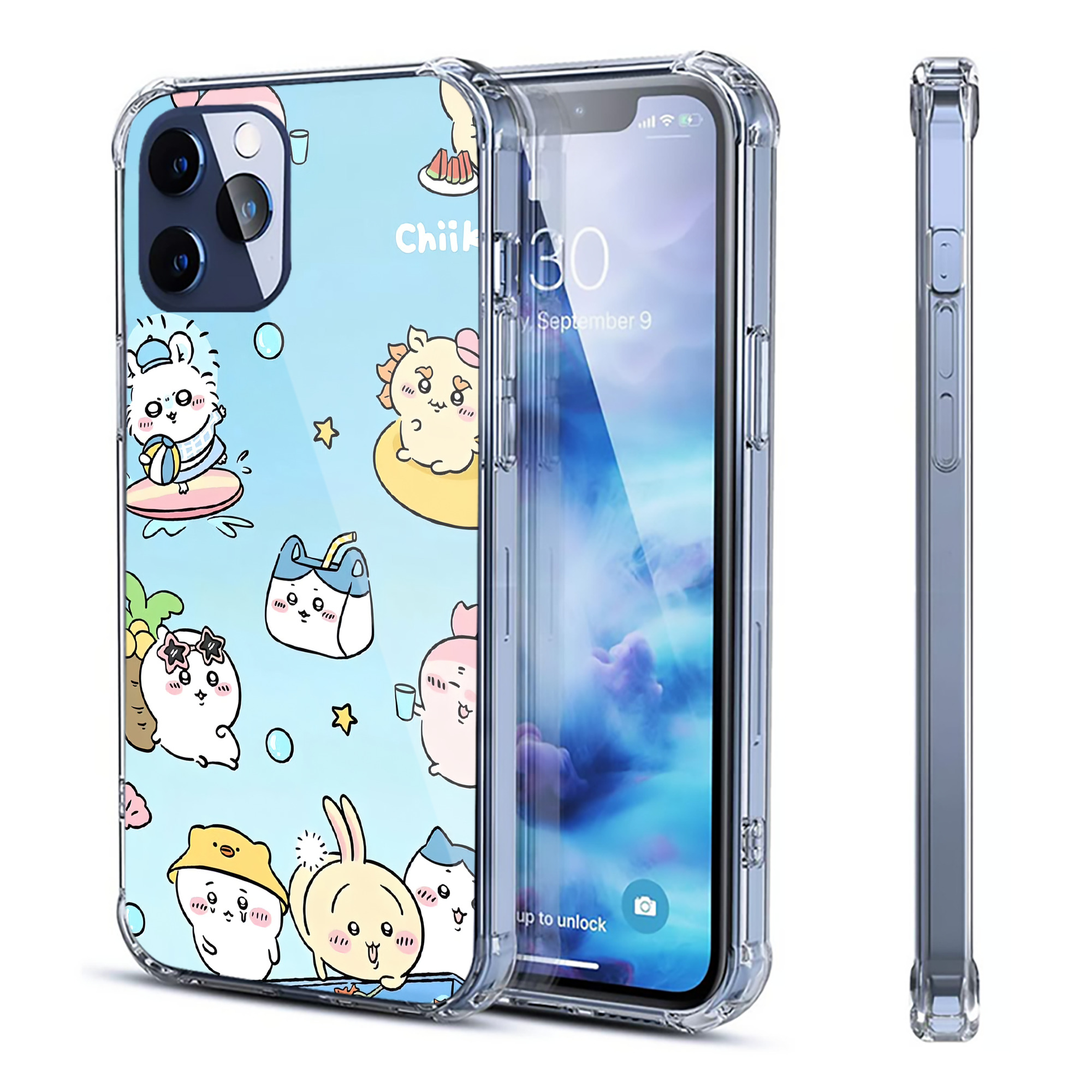 （画像用） ちいかわ Chii-kawa 【iPhone 12シリーズ対応】透明スマホケース（クリアソフトケース）